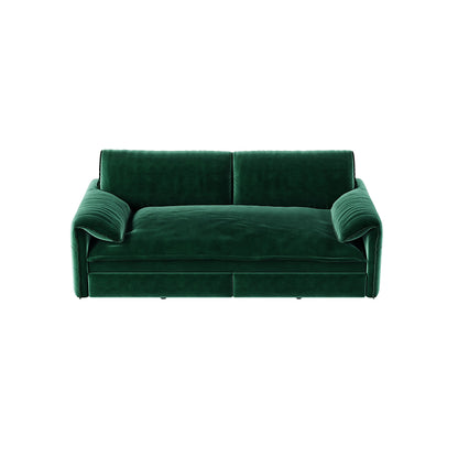 Queen Pull Out Sofa Bed, 3 In 1 Convertible Sleeper Sofa With Side Storage Multifunctional Velvet Loveseat Bed For Living Room - Green