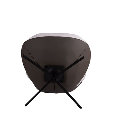 360ÔøΩÔøΩ Swivel Office Chair, Modern Chenille Chair With And Metal Base Frame, No Wheels, Accent Chair - White