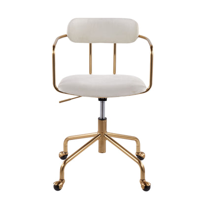 Demi - Contemporary Office Chair - Gold / Cream