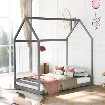 Twin Size Playhouse Bed - Gray