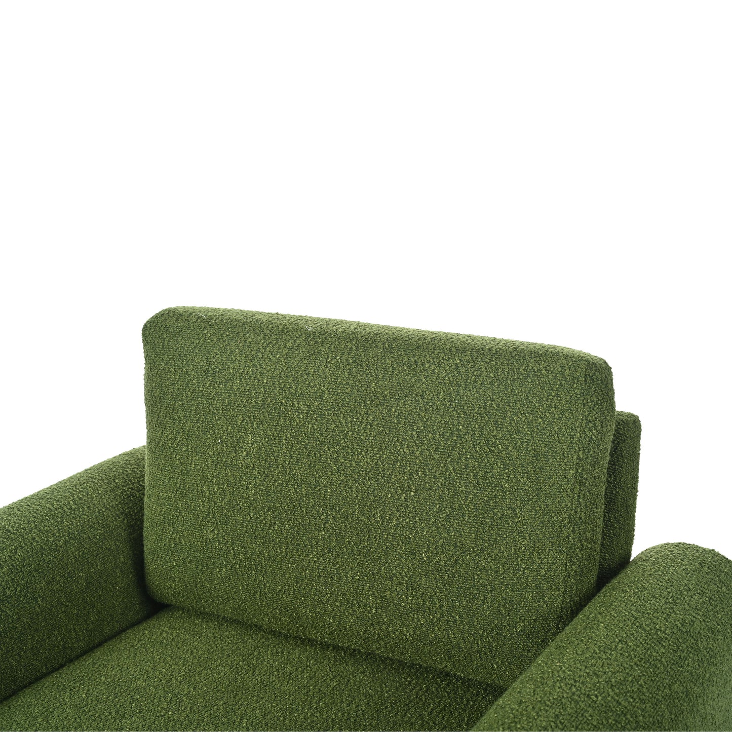 Modern Boucle Upholstered Accent Chair Sturdy Support & Luxurious Comfort Solid, Manufactured Wood - Green