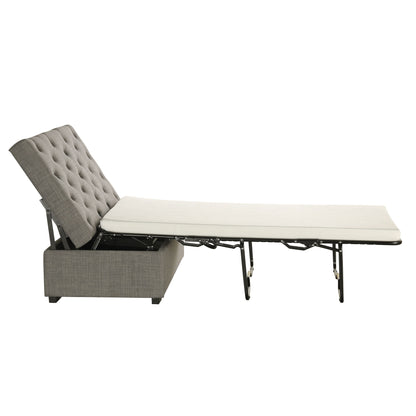 Convertible Ottoman Sleeper With Memory Mattress - Gray - Gray