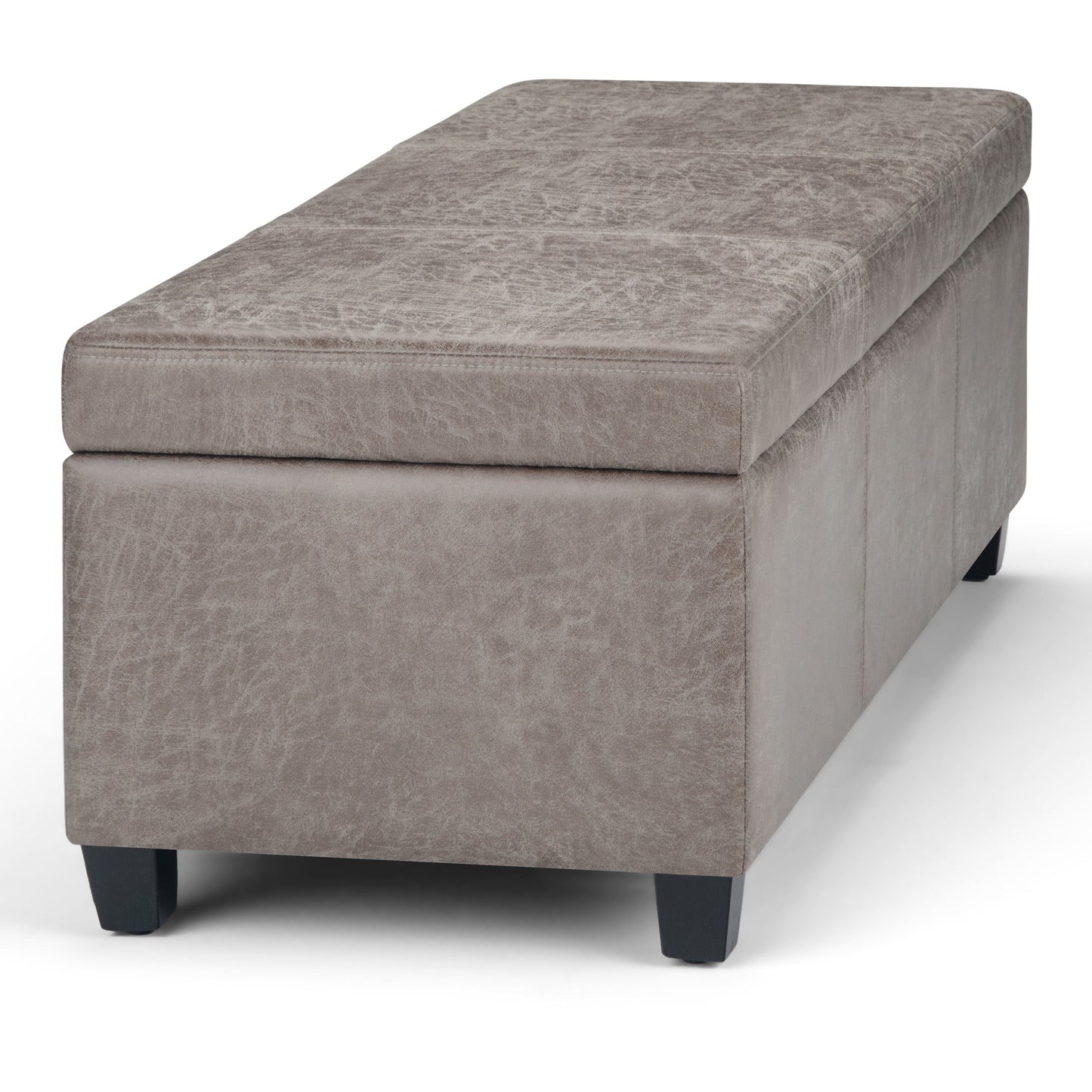 Avalon - Storage Ottoman Bench - Distressed Gray Taupe