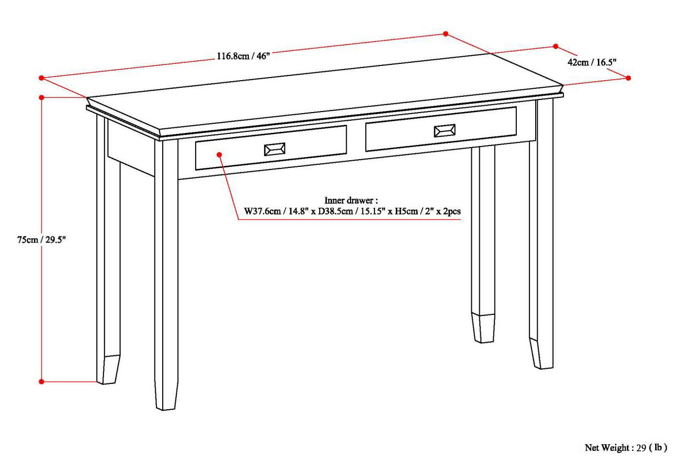 Artisan - Console Sofa Table - Russet Brown