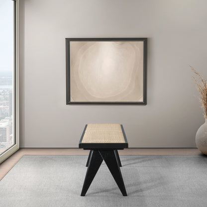 Keira - Bench - Black / Rattan
