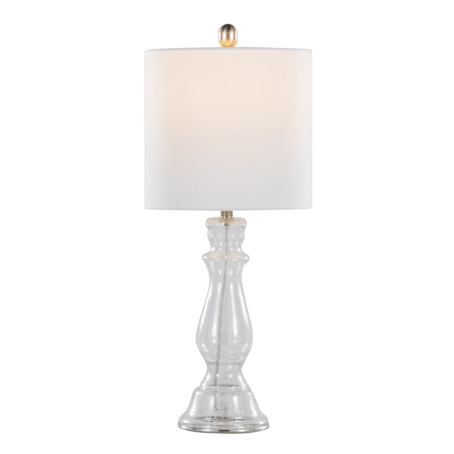 Bishop - Contemporary Table Lamp (Set of 2) - Clear / Nickel / White