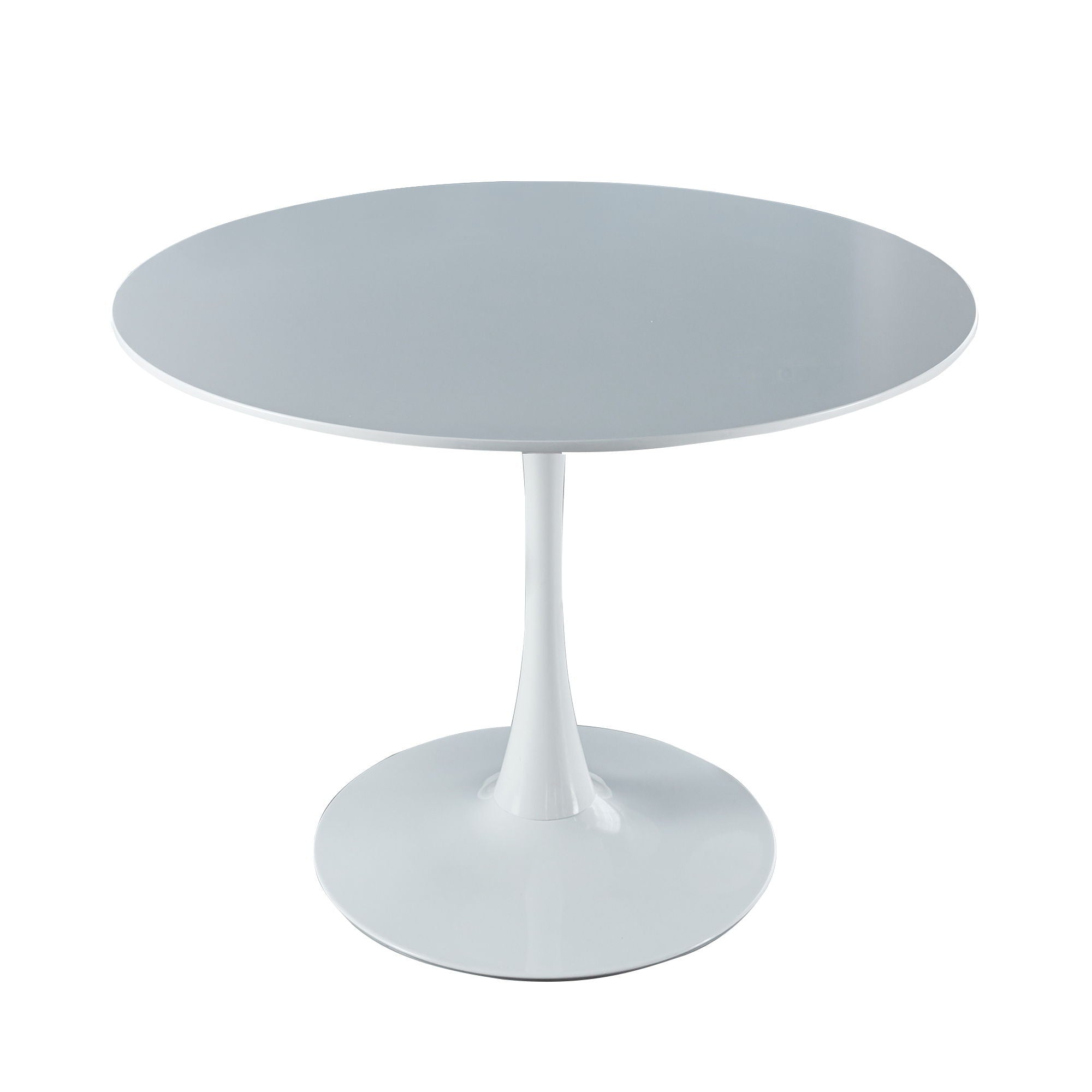 Tulip Table Mid-Century Dining Table For 4-6 People With Round MDF Table Top, Pedestal Dining Table, End Table Leisure Coffee Table - White