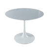 Tulip Table Mid-Century Dining Table For 4-6 People With Round MDF Table Top, Pedestal Dining Table, End Table Leisure Coffee Table - White