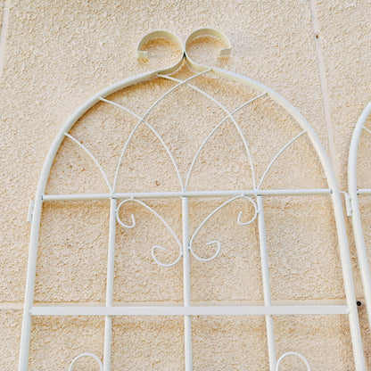 2 Pack Metal Garden Trellis Rustproof For Climbing Plant Outdoor Flower Support - Cream White