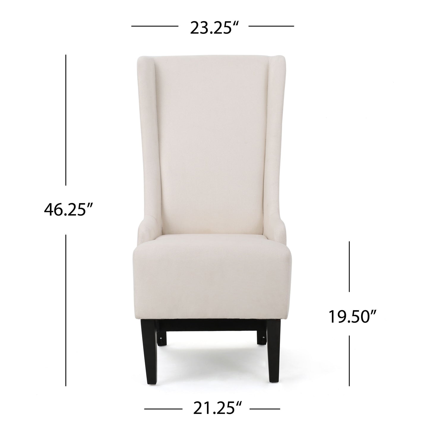 Alight - Upholstered Dining Chair With High Back And Birch Wood Legs - Beige