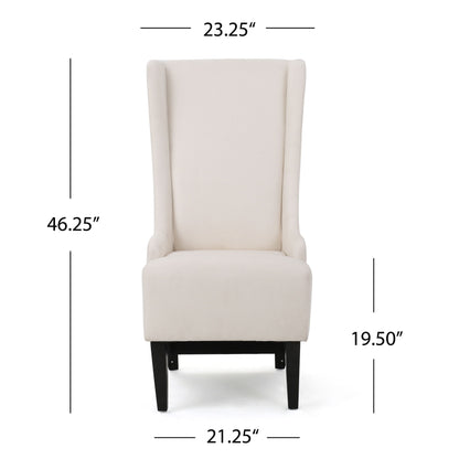 Alight - Upholstered Dining Chair With High Back And Birch Wood Legs - Beige