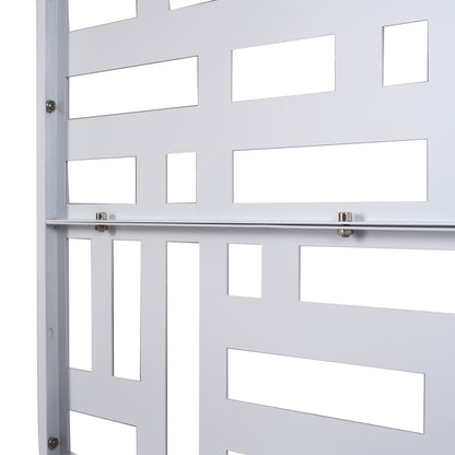 Decorative Freestanding Metal Privacy Screen For Indoor & Outdoor Use - White