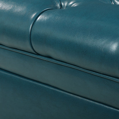 Juliana - Teal Storage Ottoman With Spacious Interior - Teal