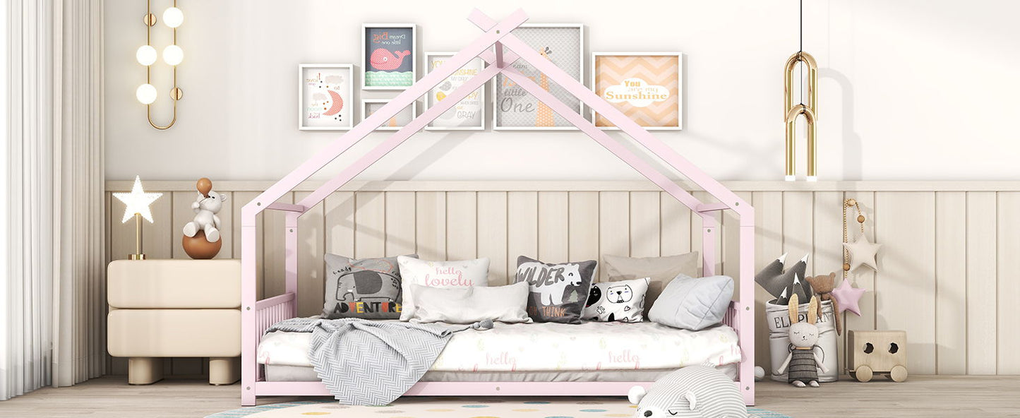 Full Size House Bed - Pink