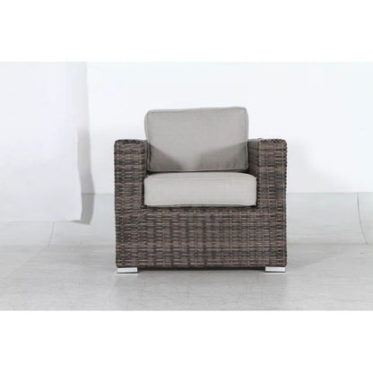 8 Person Outdoor Seating Group Elegant And Comfortable Conversation Set For Patios, Decks, Backyards - Espresso / Gray