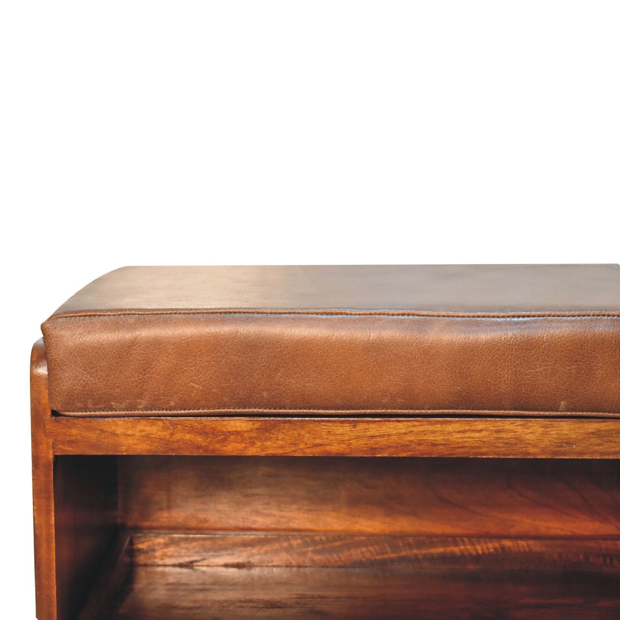 Buffalo - Hide Pull Out Shoe Storage Bench - Chestnut
