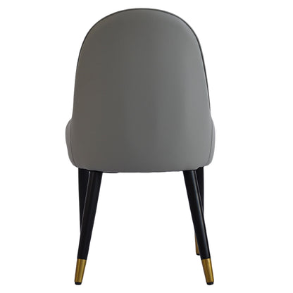 Modern Sponge-Filled Dining Chair, Solid Wood Metal Legs, Suitable For Restaurants, Living Rooms And Rooms (Set of 2) - White / Gray