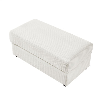 Modern Style Single Sofa Sofa Couch With Storage Space, A Movable Ottoman, Two USB Ports, Two Cup Holders, A Phone Holder For Living Room - Beige