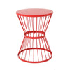 Lassen - Modern Red Iron Side Table With Hourglass Design - Red