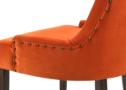Farren - Velvet Weathered Side Chair (Set of 2) - Orange