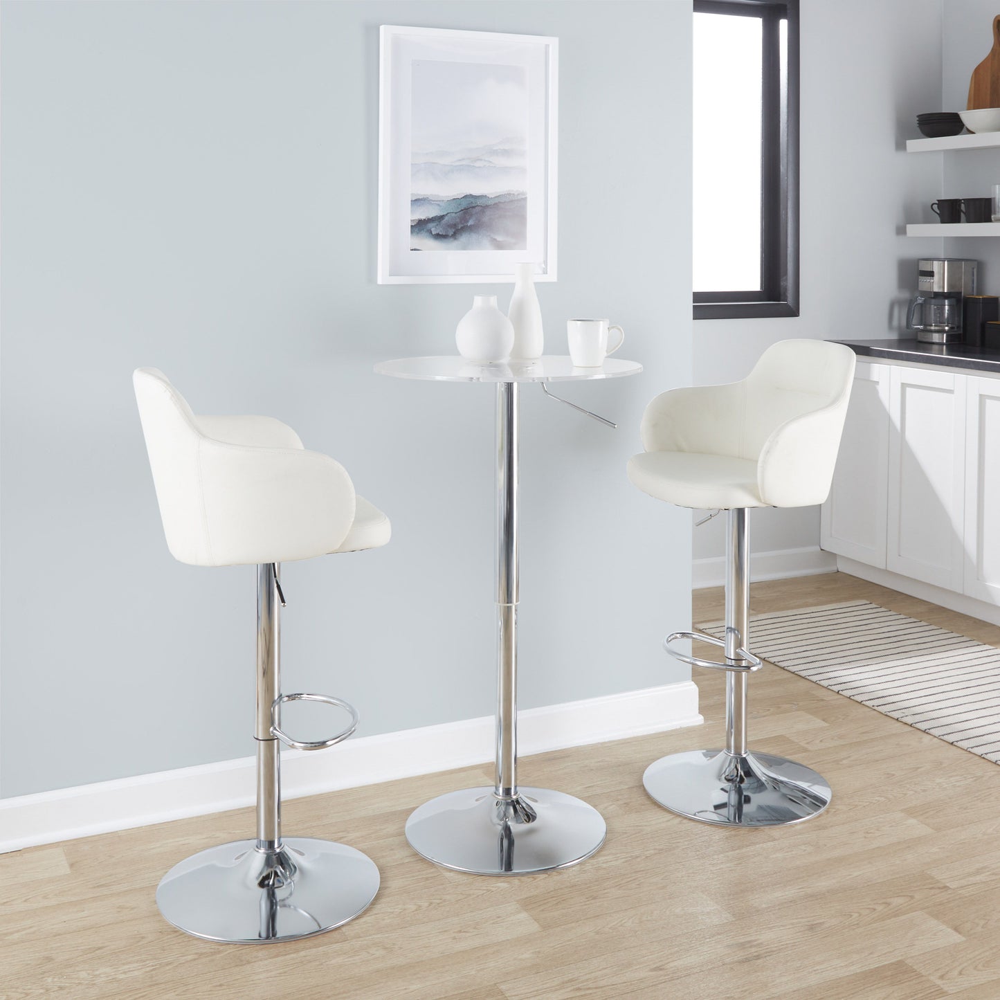 Clear - Adjustable Contemporary Bar Table - Clear