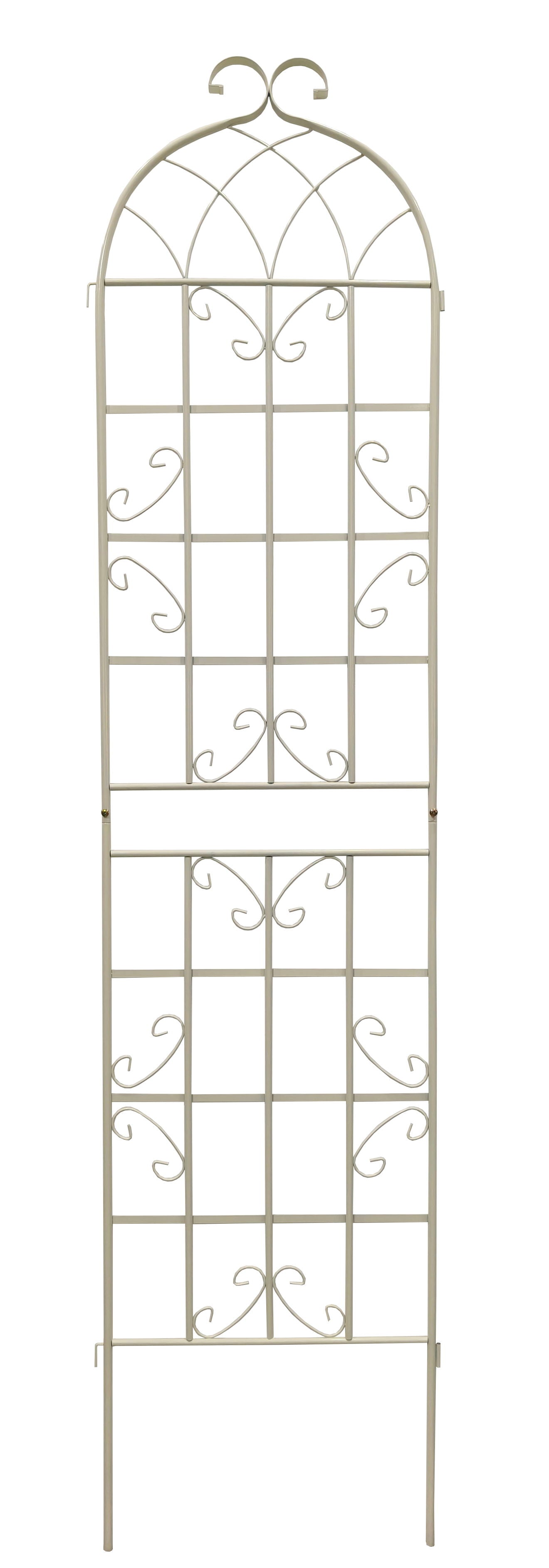 2 Pack Metal Garden Trellis Rustproof For Climbing Plant Outdoor Flower Support - Cream White