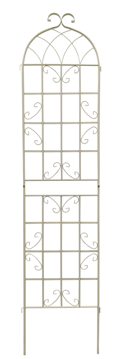 2 Pack Metal Garden Trellis Rustproof For Climbing Plant Outdoor Flower Support - Cream White