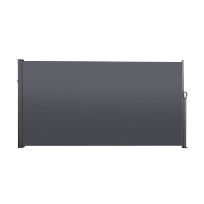 118.1" Retractable Side Screen Awning, Uv Resistant, Waterproof, Patio Privacy Screen For Garden, Balcony, Courtyard - Dark Gray
