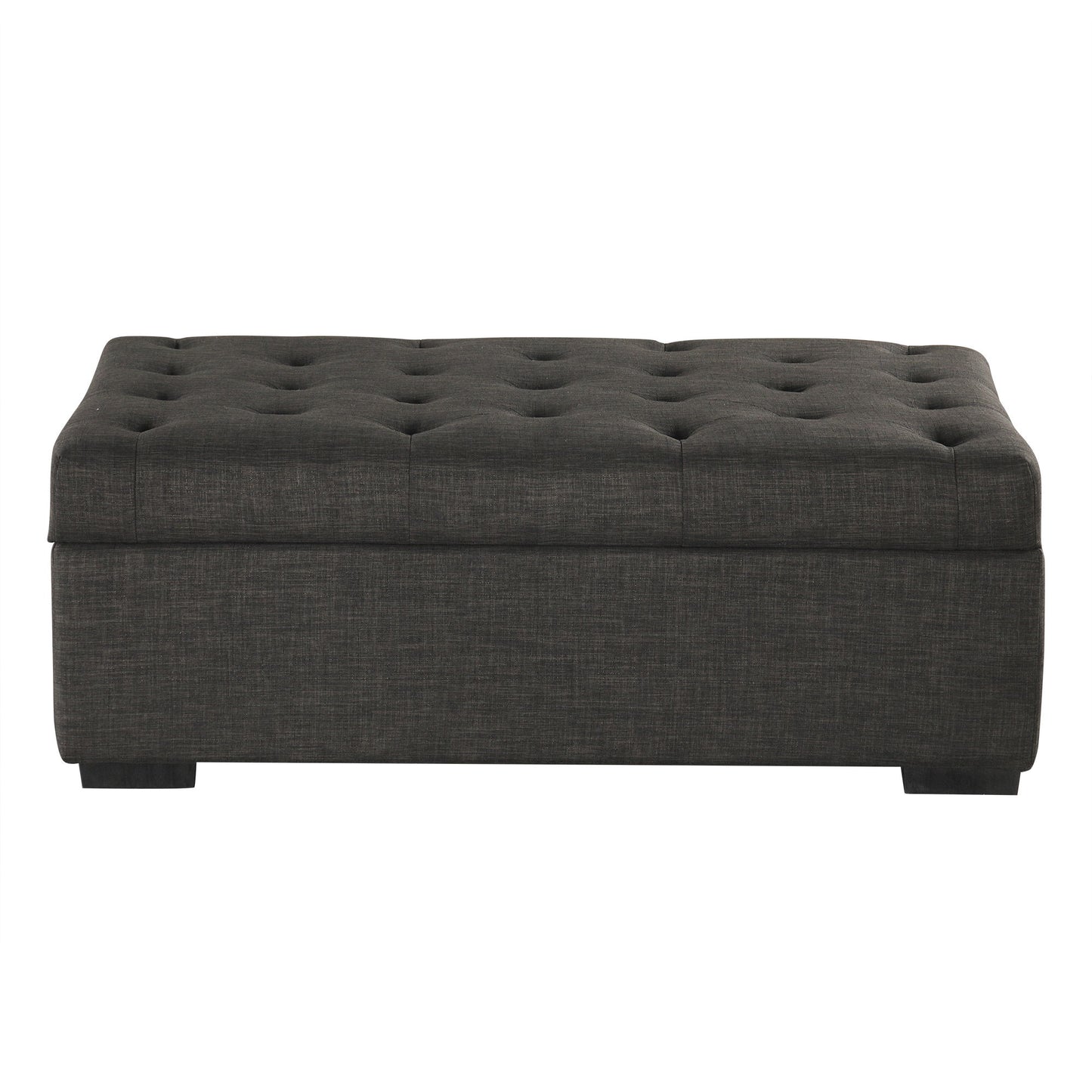 Convertible Ottoman Sleeper With Memory Mattress And Tufted Design, Folding Sofa Bed - Dark Gray Linen