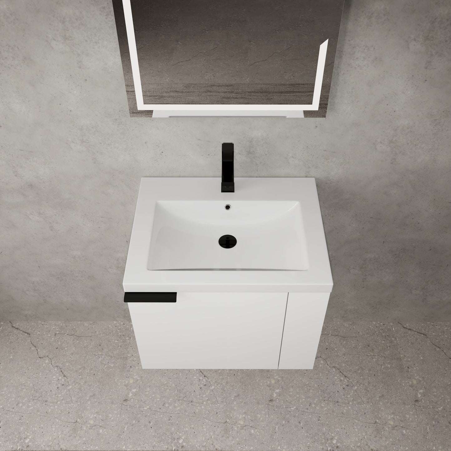 Modern Bathroom Vanity Sink Combo For Small Spaces - White