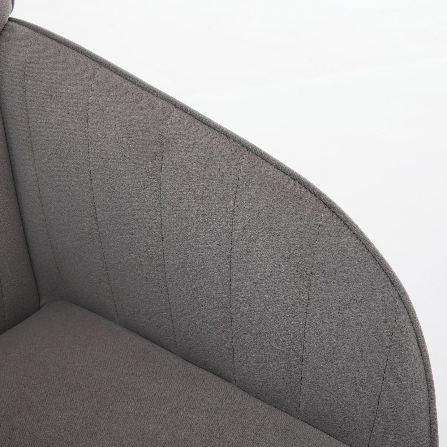 Adjustable Office Chair, Ergonomic Swivel Chair Velvet, Comfortable For Long Sitting - Gray