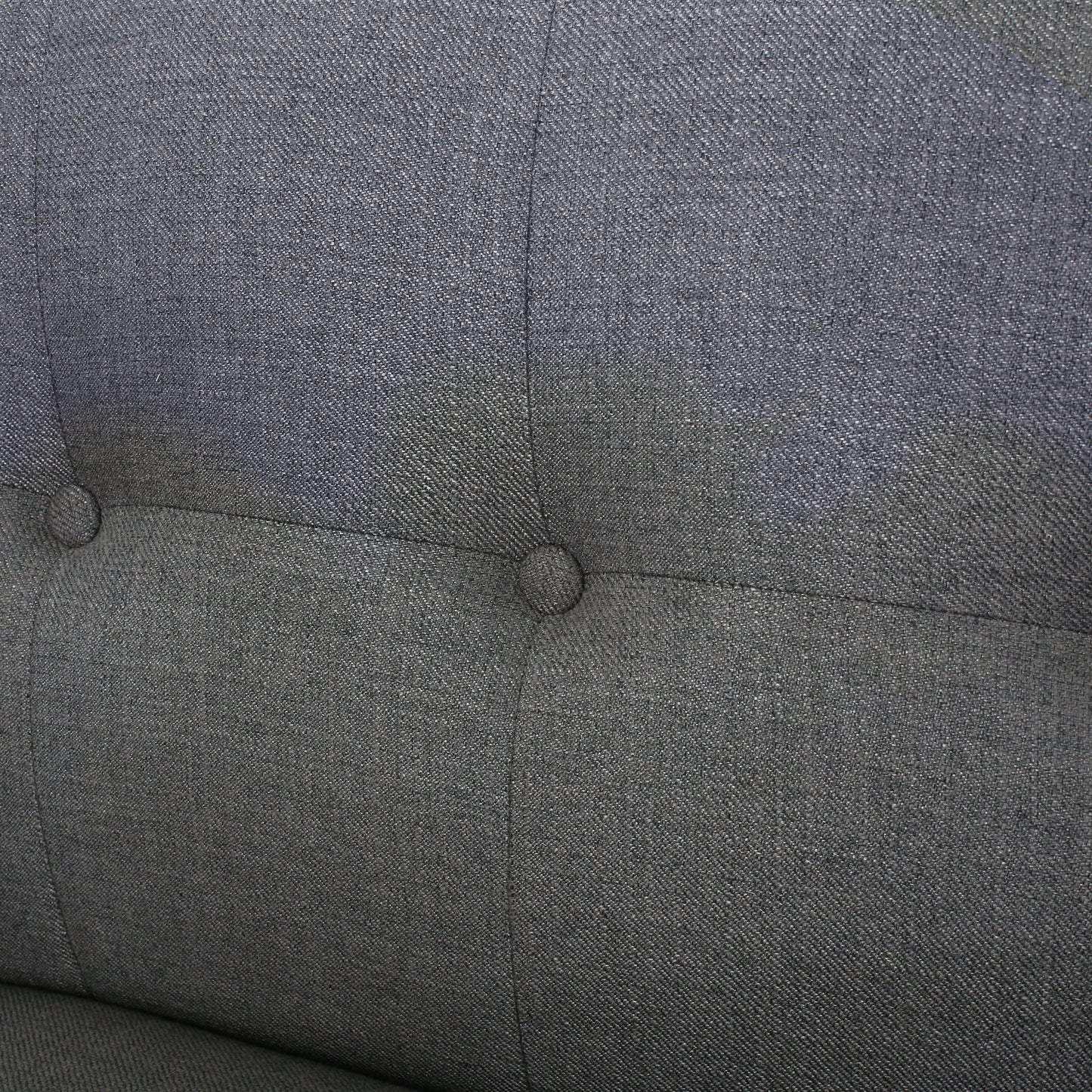 Mid Century Modern Loveseat Sofa With Button Tufted Backrest - Dark Gray