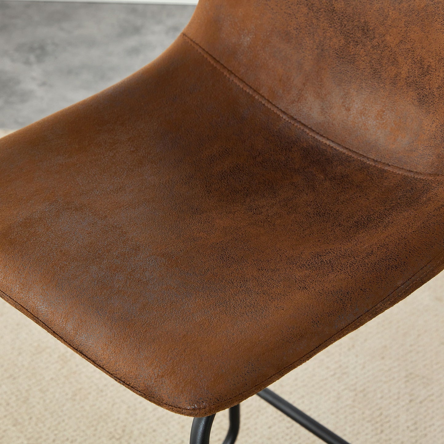 (Set of 2) Retro Bar Chairs, Comfortable Stools Suitable For Industrial And Vintage Style Settings - Brown