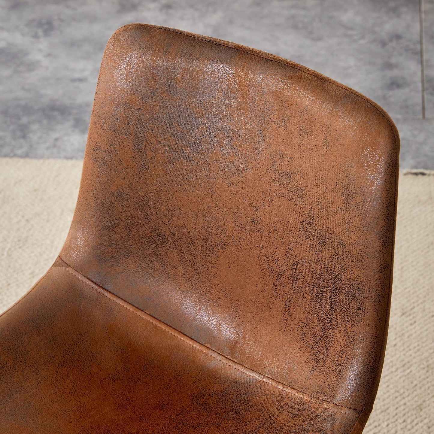 (Set of 4) Retro Chairs, Comfortable Bar Stools, Suitable For Industrial And Vintage Style Environments - Brown