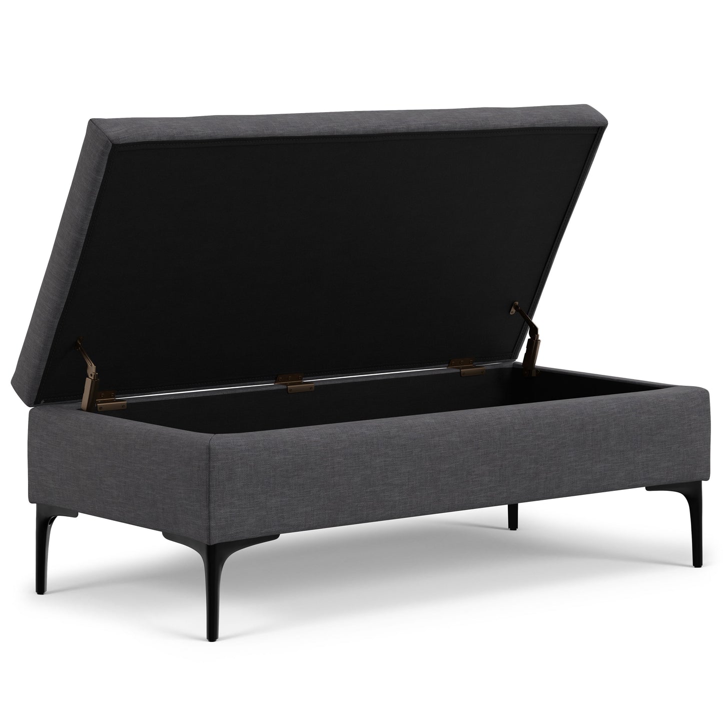 Rebecca - Multifunctional Large Coffee Table Storage Ottoman With Lift Up Lid - Gray