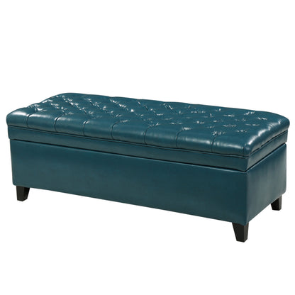 Juliana - Teal Storage Ottoman With Spacious Interior - Teal