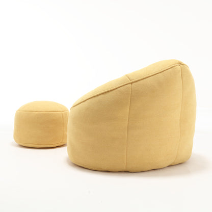 Bedding Bean Bag Sofa Chair High Pressure Foam Bean Bag Chair Adult Material With Padded Foam Padding Compressed Bean Bag With Footrest - Yellow
