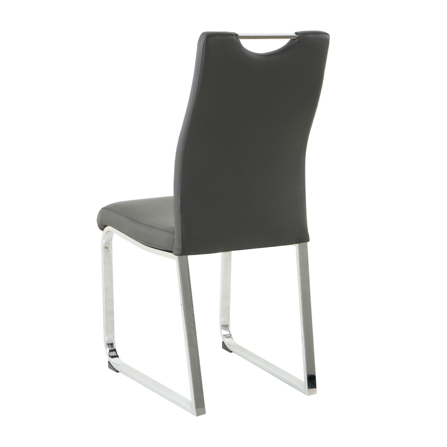 Modern Dining Chair (Set of 2), Upholstered With Cloth And Electroplated Metal Legs For Home Furniture - Charcoal Gray
