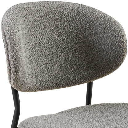 Boucle Dining Chairs, Dining Chairs With Metal Legs For Dining Room, Kitchen, Living Room (Set of 2) - Gray