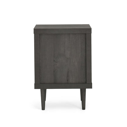 Nystrom - Mid Century Modern 2 Drawer Nightstand - Gray