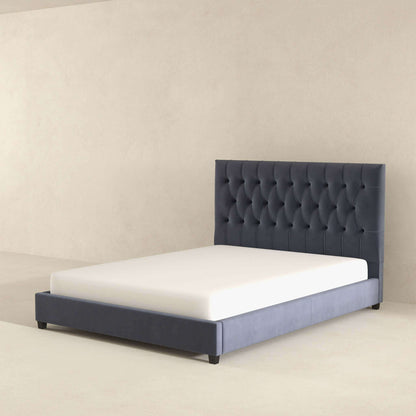 Donald - Queen Mid Century Modern Platform Bed - Gray