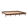 Mid-Century Modern Solid Wood King Platform Bed Frame - Walnut