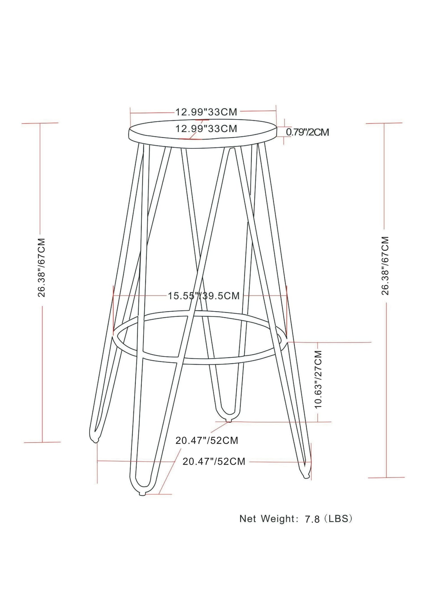 Simeon - Counter Height Stool With Wood Seat (Set of 2) - Natural / Black