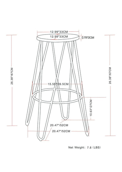Simeon - Counter Height Stool With Wood Seat (Set of 2) - Natural / Black