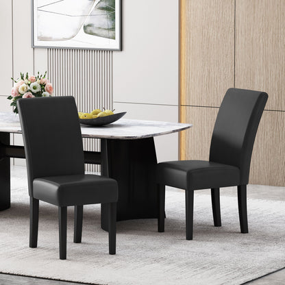 Contemporary Dining Chair (Set of 2) With Rubberwood Legs - Black