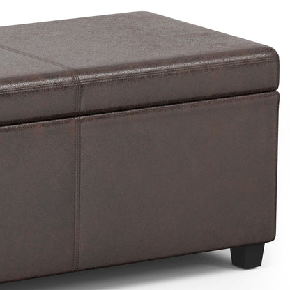Avalon - Extra Large Storage Ottoman Bench - Distressed Brown