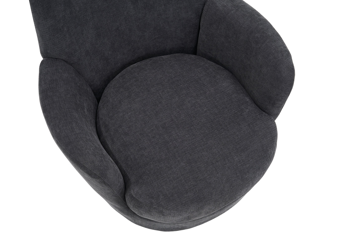 Swivel Barrel Chair, Swivel Accent Chairs Armchair For Living Room, Reading Chairs For Bedroom Comfy, Round Barrel Chairs With Gold Stainless Steel Base - Dark Gray