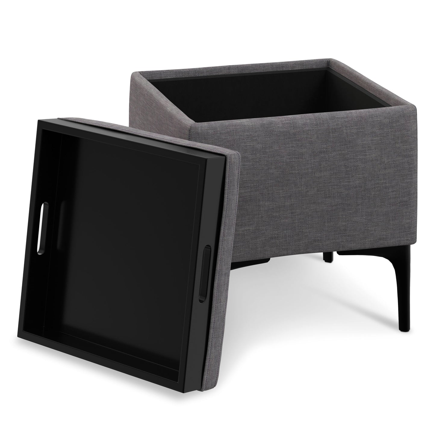 Natasha - Storage Ottoman With Tray - Gray