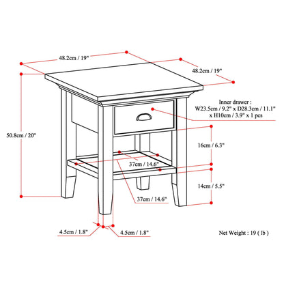 Redmond - End Table - Rustic Natural Aged Brown