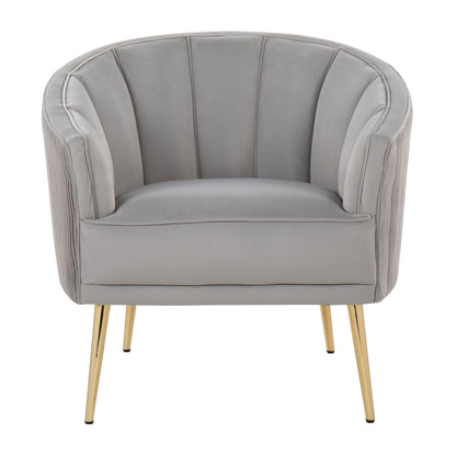 Tania - Pleated Waves Contemporary / Glam Chair - Gold / Silver